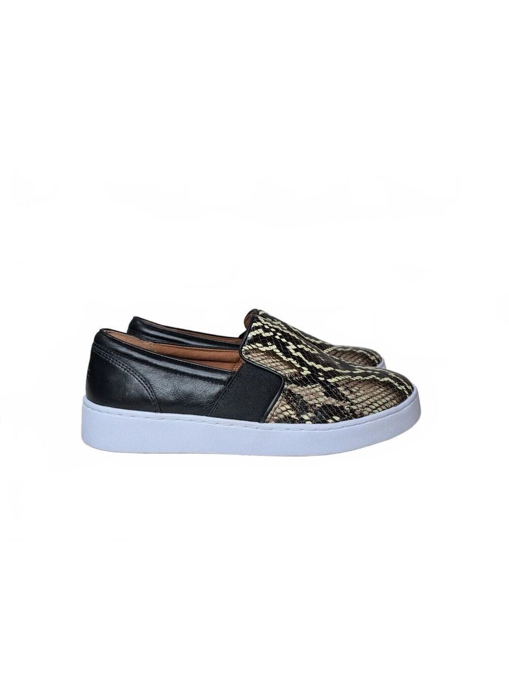 NWOT Vionic Demetra Black and Snake Print Slip-On Sneakers Size 7